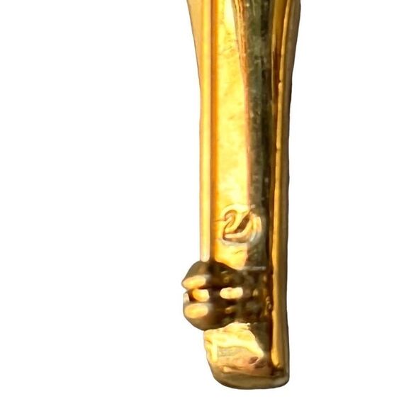 Vintage Swarovski Signed Crystal Gold Plated Flower Designer Brooch - Picture 7 of 9